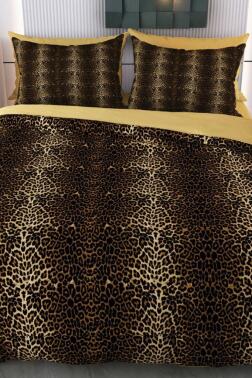 Leopar Mikro Saten 3D Dijital Baskılı Çift Kişilik Nevresim Takımı - Çeyiz Diyarı