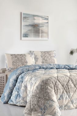 Liana 6 Parça Comforter Çeyiz Seti Mavi - Çeyiz Diyarı