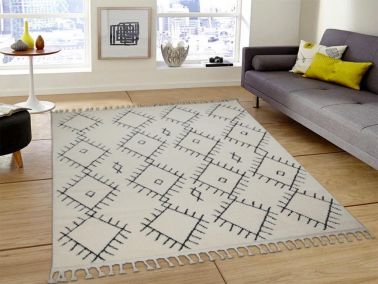 Life Antrasit Krem Dikdörtgen Halı 160x230cm - Çeyiz Diyarı