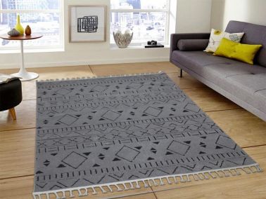 Life Gri Antrasit Dikdörtgen Halı 160x230cm - Çeyiz Diyarı