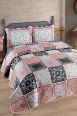 Linda Baskılı Kapitoneli Çift Kişilik Yatak Örtüsü - Çeyiz Diyarı