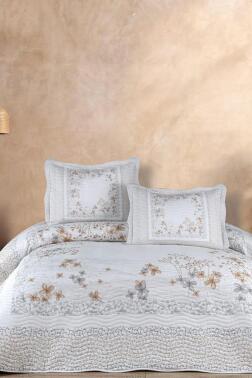 Liora Baskılı Kapitoneli Çift Kişilik Yatak Örtüsü Yeşil - Çeyiz Diyarı