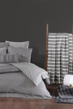 Lipa Lüks Comforter 13 Parça Çeyiz Seti Gri - Çeyiz Diyarı