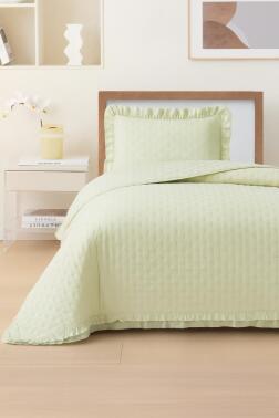 Lisbon Elyaf Dolgulu Tek Kişilik 180x240 Cm Yatak Örtüsü Krem - Çeyiz Diyarı