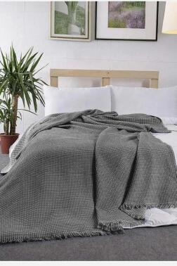 Lora Tek Kişilik Tek Pike 160x210 cm Antrasit - Çeyiz Diyarı