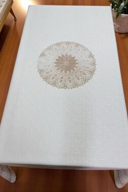 Lotus Dertsiz Masa Örtüsü 150x300 cm Kahve - Çeyiz Diyarı (1)