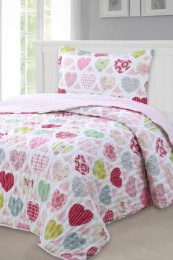 Love Genç Ve Çocuk Tek Kişilik Yatak Örtüsü 180x240 - Çeyiz Diyarı