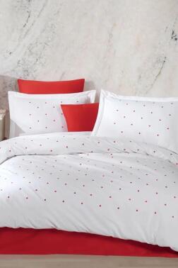 Lubow Poplin Nakışlı Çift Kişilik Nevresim Takımı Premium Beyaz - Hobby