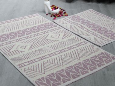 Luma Kilim Desenli 2li Banyo Paspas Takımı 4 Renk - 3