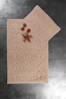 Luna Pamuk Banyo Paspas Seti 2'li Cappucino - Çeyiz Diyarı