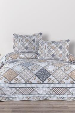 Luz Baskılı Kapitoneli Çift Kişilik Yatak Örtüsü - Çeyiz Diyarı