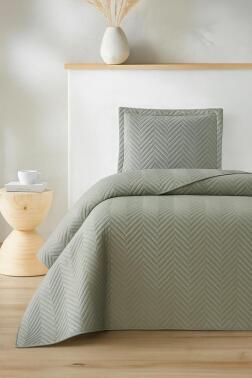 Malta Tek Kişilik Lüks Kadife 180x240 cm Yatak Örtüsü Gri - Çeyiz Diyarı