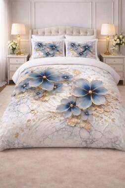 Marbella 5D Baskılı %100 Pamuklu Çift Kişilik Nevresim Takımı - Çeyiz Diyarı