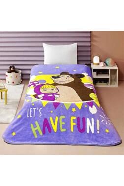 Maşa İle Koca Ayı Lisanslı Tek Battaniye - 