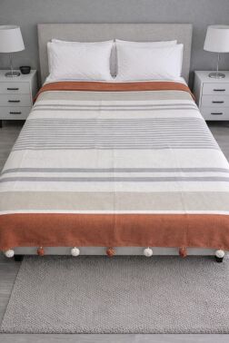 Merinos Colorway Nougat Çift Kişilik Pamuklu Battaniye 180x220 cm - Çeyiz Diyarı