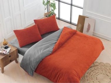 Merinos Fitilli Çift Kişilik Nevresim Takımı Kiremit - Çeyiz Diyarı