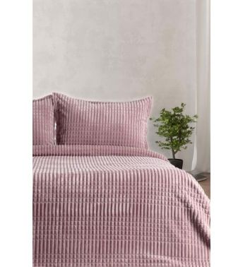 Merinos Modern Line Tek Kişilik Battaniye Seti Pudra - Çeyiz Diyarı