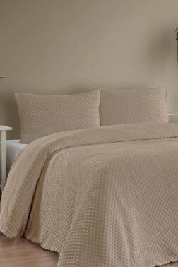 Merinos Velora Tomurcuk Çift Kişilik Comforter Set Camel - Çeyiz Diyarı