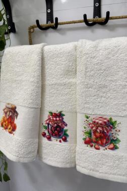 Meyvelim Baskılı 3lü Mutfak Havlu Takımı 30x50 Cm - Çeyiz Diyarı (1)
