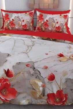 Mihen Mikro Saten 3D Dijital Baskılı Çift Kişilik Nevresim Takımı - Çeyiz Diyarı