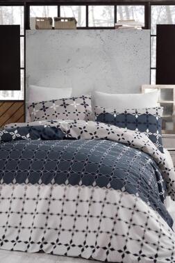 Milano Çift Kişilik Nevresim Takımı Mavi - Çeyiz Diyarı