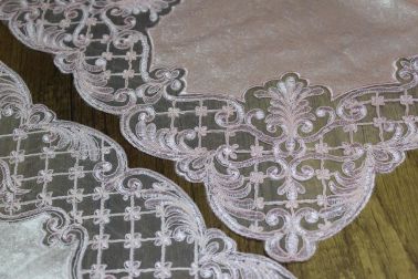 Mira 5 Parça Kadife Salon Takımı Pembe - Çeyiz Diyarı (1)