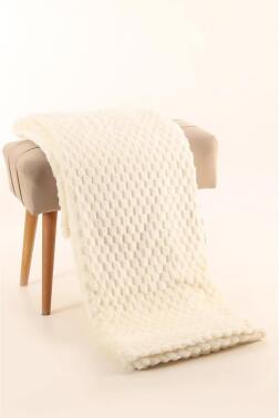 Mira Pelüş Koltuk Örtüsü 180x220 Cm Krem - Çeyiz Diyarı