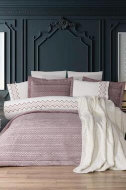 Mısra 10 Parça Battaniyeli Çeyiz Seti Gül Kurusu - Çeyiz Diyarı