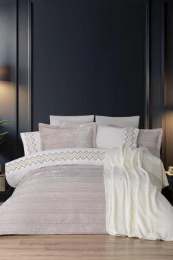 Mısra 10 Parça Battaniyeli Çeyiz Seti Krem - Çeyiz Diyarı