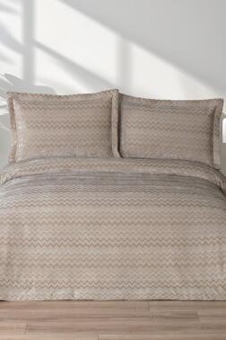 Mısra Elyaf Dolgulu Çift Kişilik 250x255 Cm Yatak Örtüsü Bej - Çeyiz Diyarı