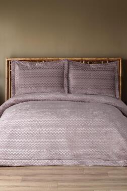 Mısra Elyaf Dolgulu Çift Kişilik 250x255 Cm Yatak Örtüsü Gül Kurusu - Çeyiz Diyarı