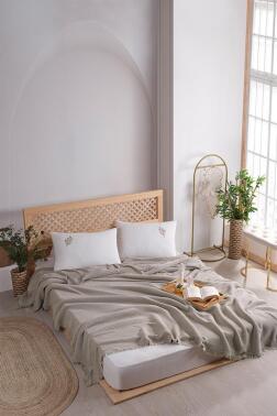 Missera 4 Parça Çift Kişilik Pike Takımı Taş - Çeyiz Diyarı