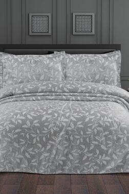 Mona Çift Kişilik Yatak Örtüsü 230x240 cm Gri - Çeyiz Diyarı