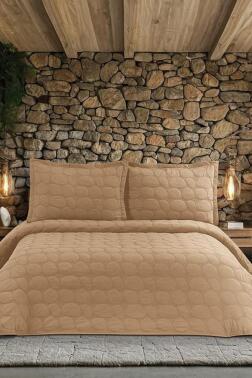 Nancy Çift Kişilik Yatak Örtüsü 230x250 cm Cappucino - Çeyiz Diyarı