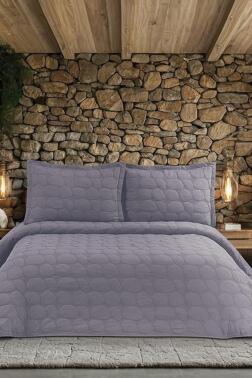Nancy Çift Kişilik Yatak Örtüsü 230x250 cm Gri - Çeyiz Diyarı
