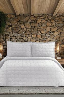 Nancy Çift Kişilik Yatak Örtüsü 230x250 cm Krem - Çeyiz Diyarı