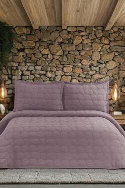 Nancy Çift Kişilik Yatak Örtüsü 230x250 cm Mürdüm - Çeyiz Diyarı