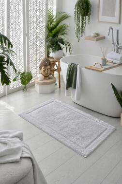 Natural Bambu Banyo Paspası 70x110 cm Gri