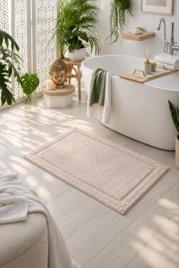 Natural Bambu Banyo Paspası 70x110 cm Bej