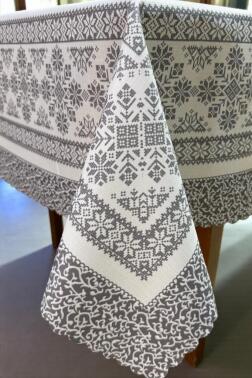 Nazen Dertsiz Masa Örtüsü 140x180 cm Gri - Çeyiz Diyarı (1)