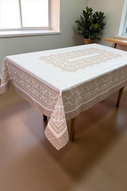 Nazen Dertsiz Masa Örtüsü 150x260 cm Kahve - Çeyiz Diyarı