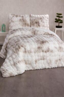 Nil Tavşan Tüyü Çift Kişilik Yatak Örtüsü 220x240 Cm Krem - Çeyiz Diyarı