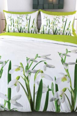 Nilüfer Mikro Saten 3D Dijital Baskılı Çift Kişilik Nevresim Takımı - Çeyiz Diyarı