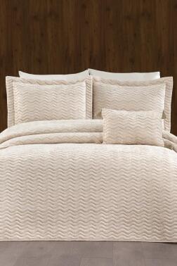 Nova Çift Kişilik Yatak Örtüsü Cappucino - Çeyiz Diyarı