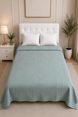Nova Pano 220x230 cm Çift Kişilik Lüks Pike Mint - Çeyiz Diyarı