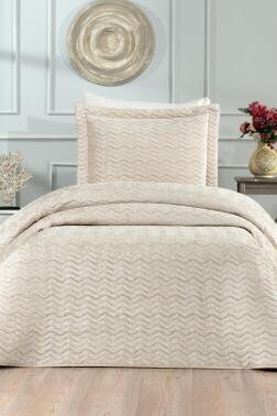 Nova Tek Kişilik Yatak Örtüsü Cappucino - Çeyiz Diyarı