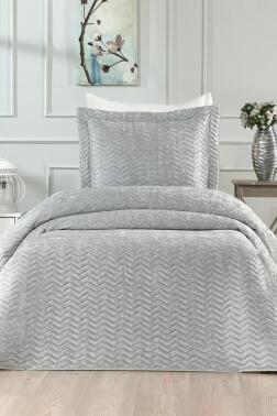Nova Tek Kişilik Yatak Örtüsü Gri - Çeyiz Diyarı