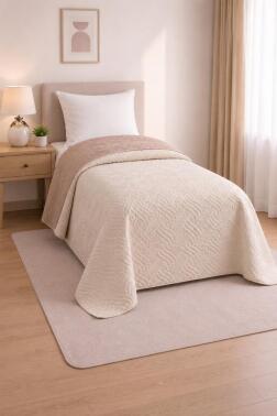 Nova Ultrasonik Kapitoneli Çift Taraflı Tek Kişilik 160x210 cm Kırlentsiz Tek Pike Somon - Çeyiz Diyarı