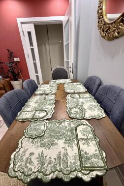 Okyanus Keten Amerikan Servis Takımı 19 Parça Yeşil - Çeyiz Diyarı