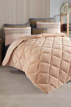 Olis Welsoft 6 Parça Comforter Yorgan Seti Bej - Çeyiz Diyarı